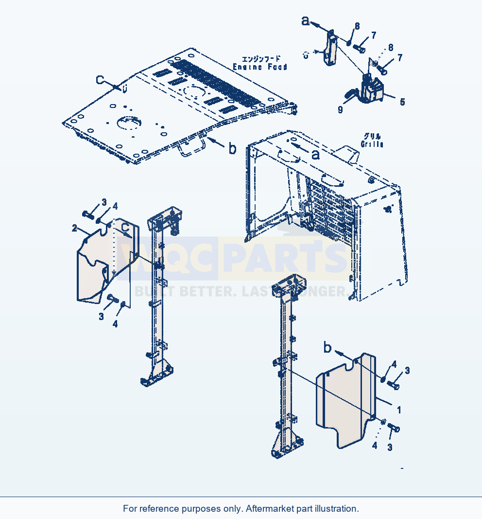 Komatsu WA470-7 Hood Backup Alarm parts diagram