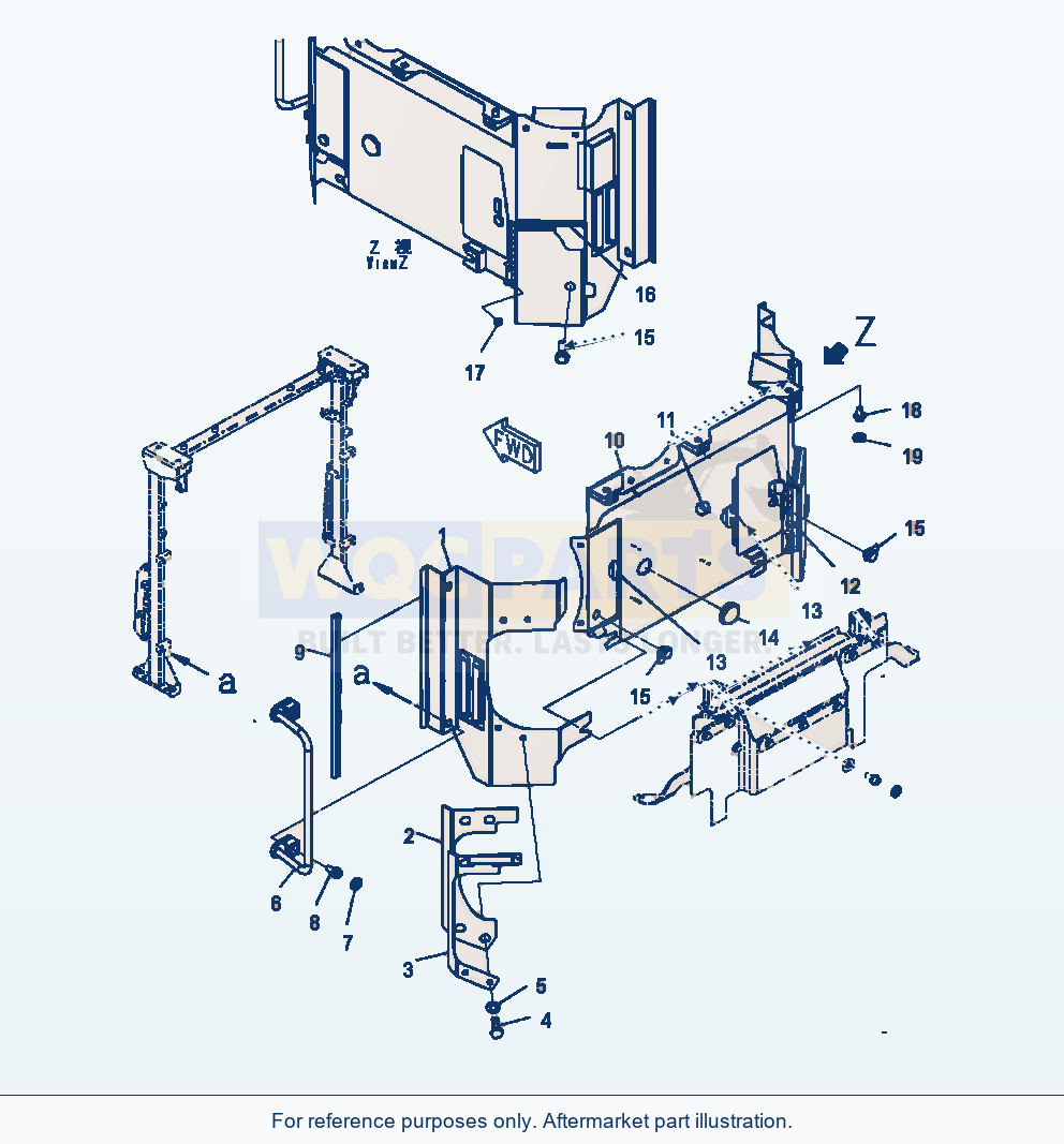 Komatsu WA470-7 Hood Cover And Handrail parts diagram