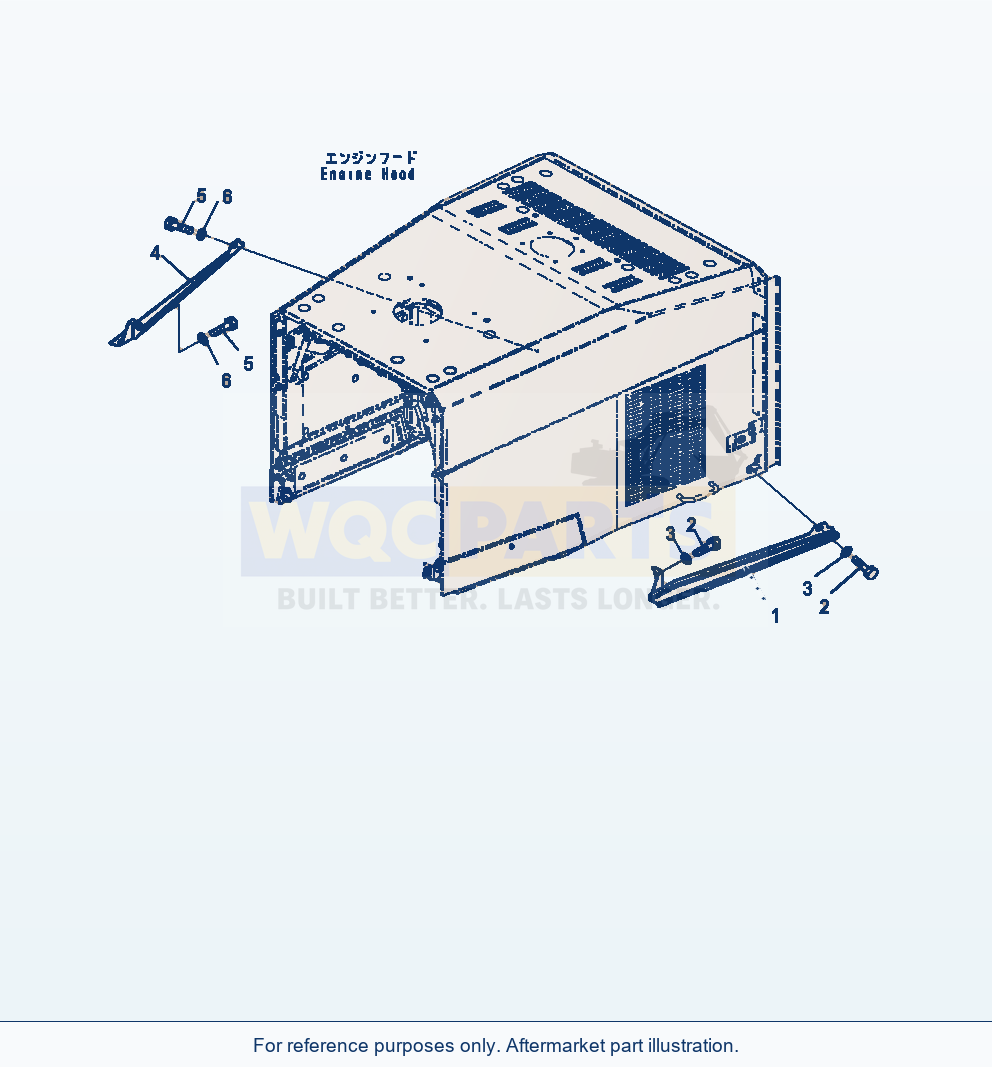 Komatsu WA470-7 Hood Cover Mounting parts diagram