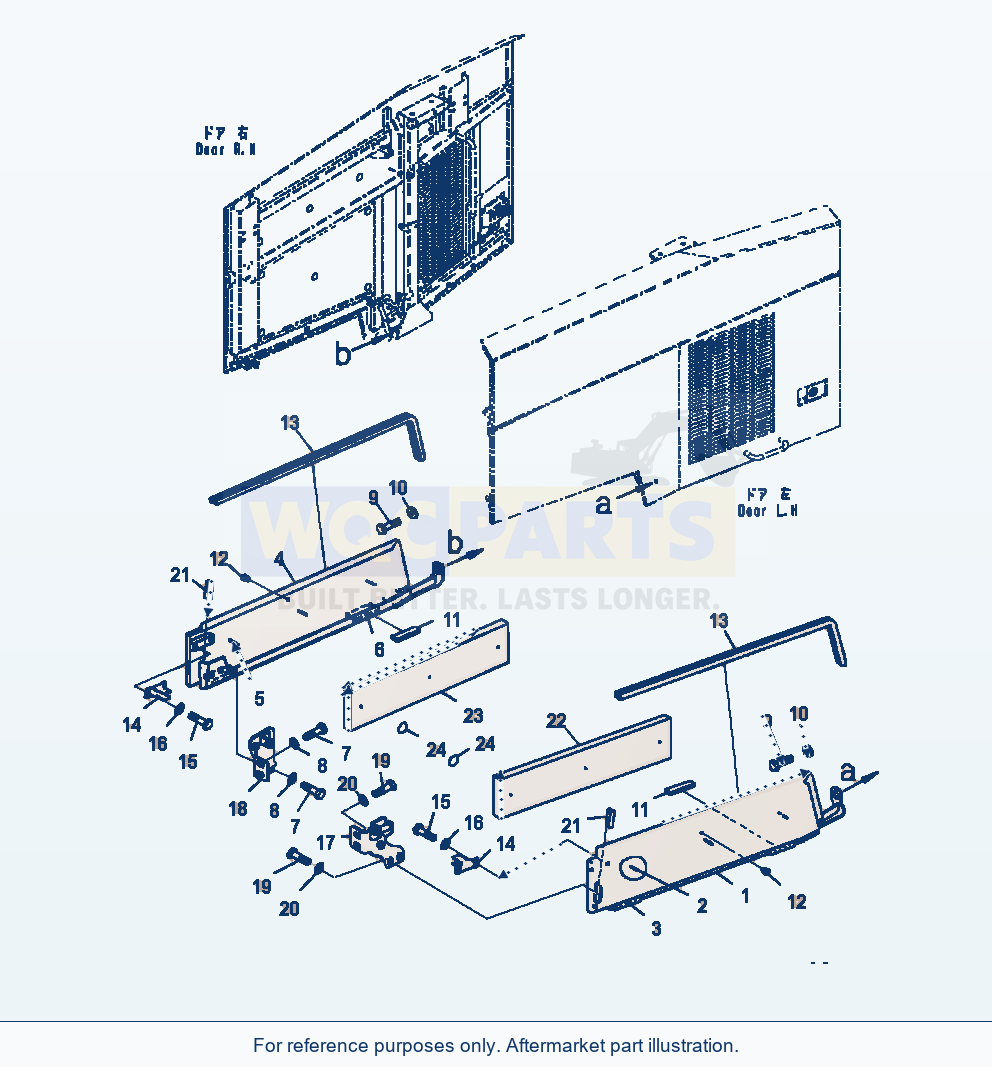 Komatsu WA470-7 Hood Cover parts diagram