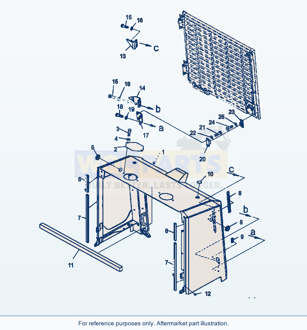 Komatsu WA470-7 Hood Grille parts diagram