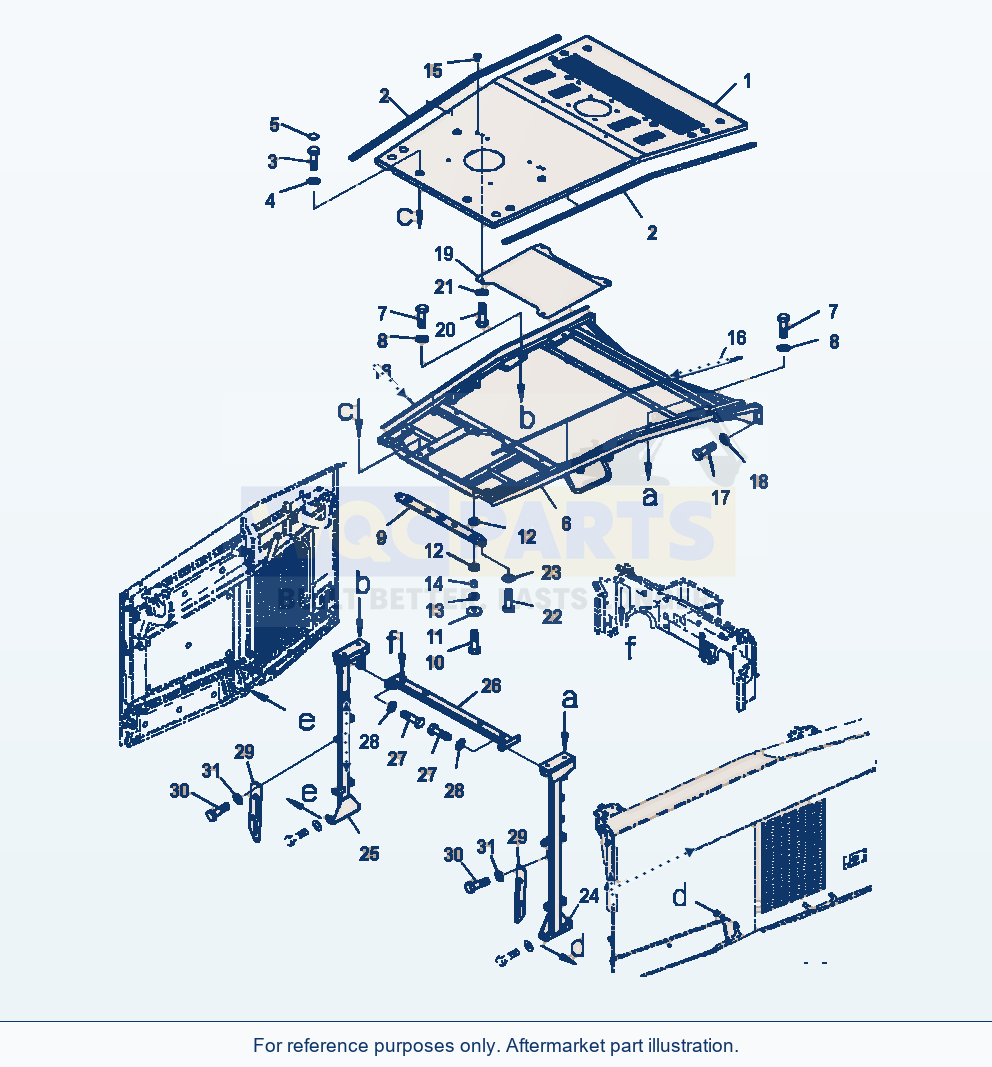 Komatsu WA470-7 Hood Hood And Frame parts diagram
