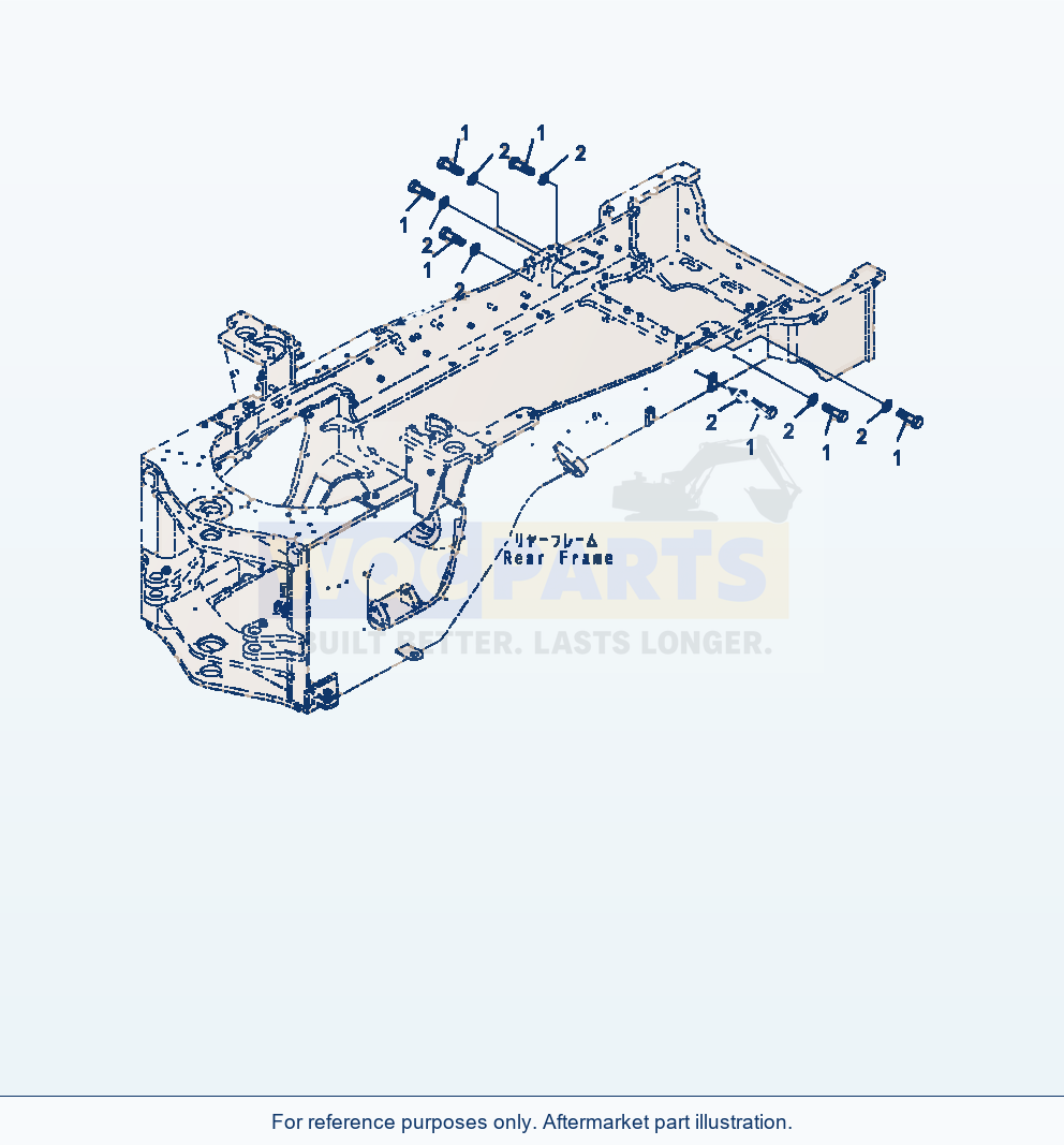 Komatsu WA470-7 Hood Rear Frame Mounting parts diagram