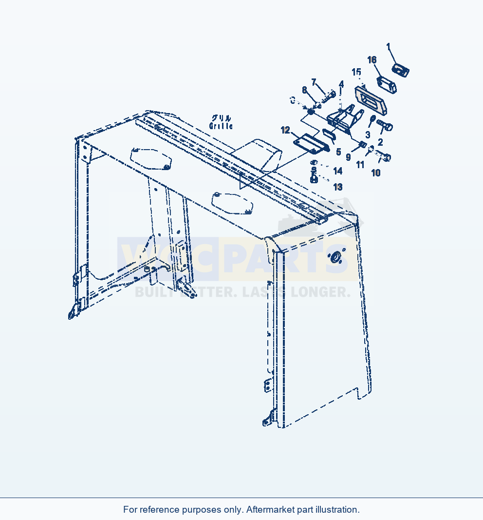 Komatsu WA470-7 Hood Rearview Camera parts diagram