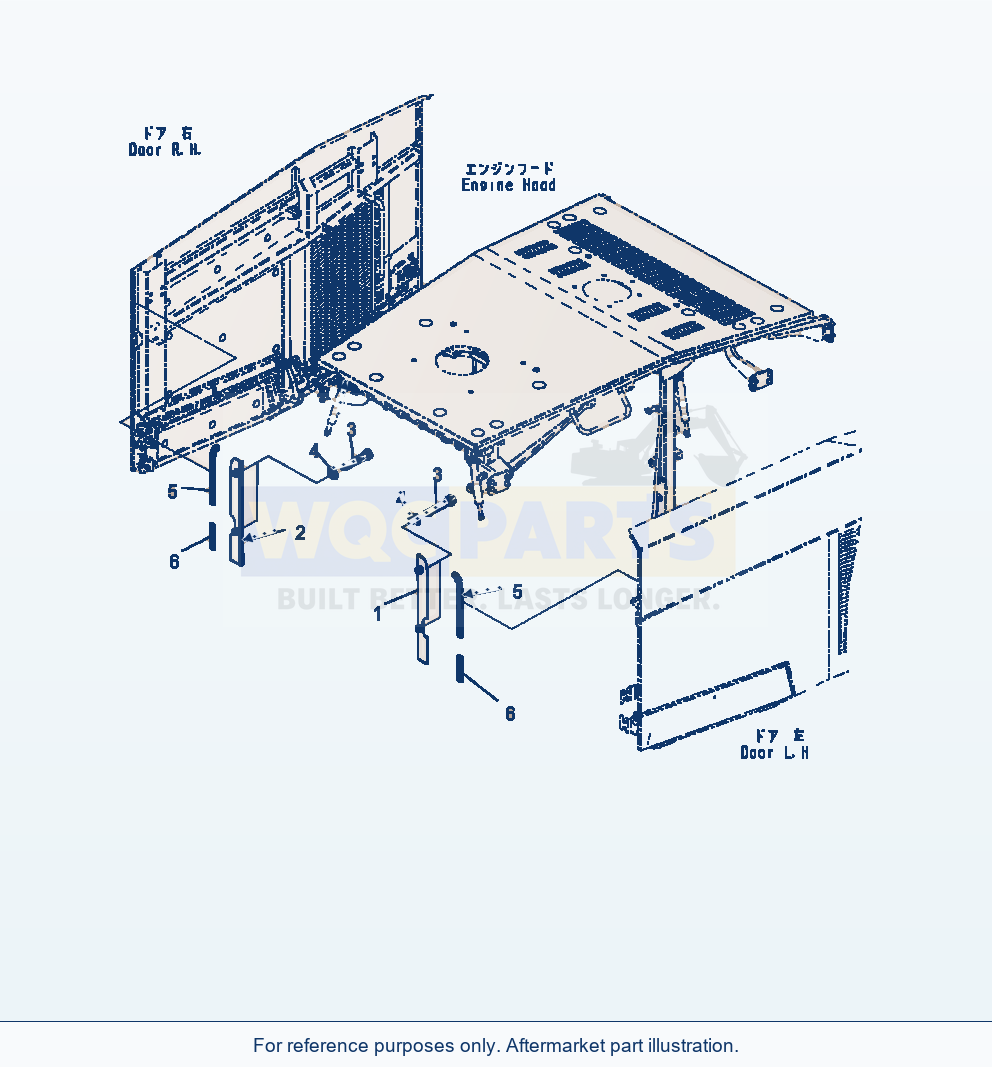 Komatsu WA470-7 Hood Seal parts diagram