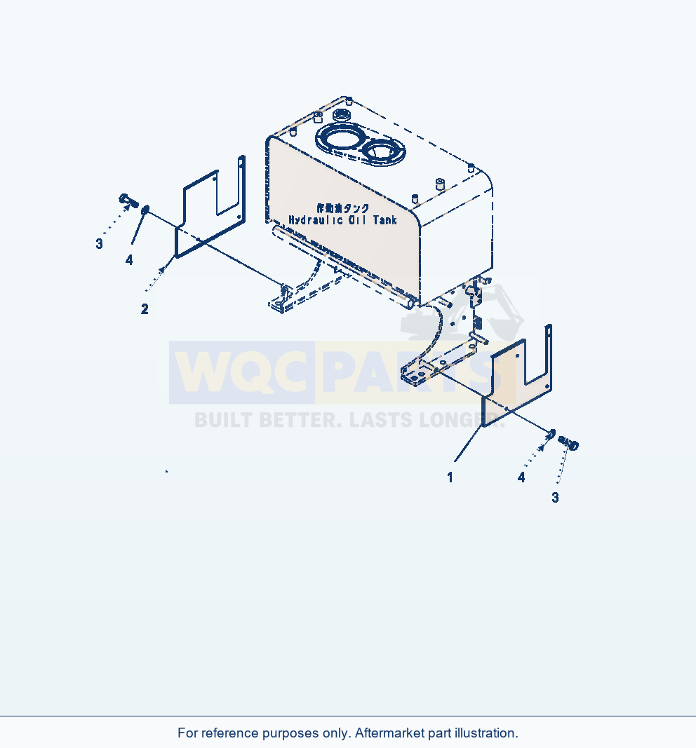 Komatsu WA470-7 Hood With Rear Full Fender, Tank Cover parts diagram