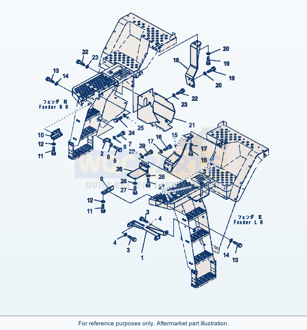 Komatsu WA470-7 Ladder Bracket And Cover parts diagram