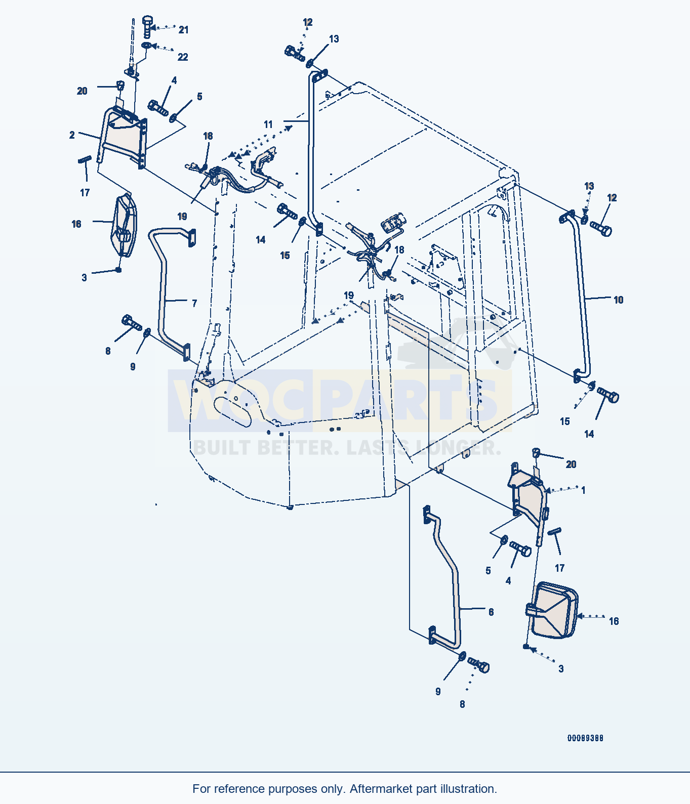 Komatsu WA470-7 Mirror, Without Number Plate — Mirror (#10001-) parts diagram