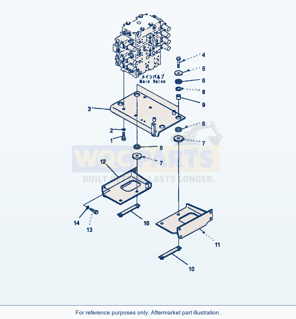 Komatsu WA470-7 Hydraulic Oil Main Valve Bracket parts diagram