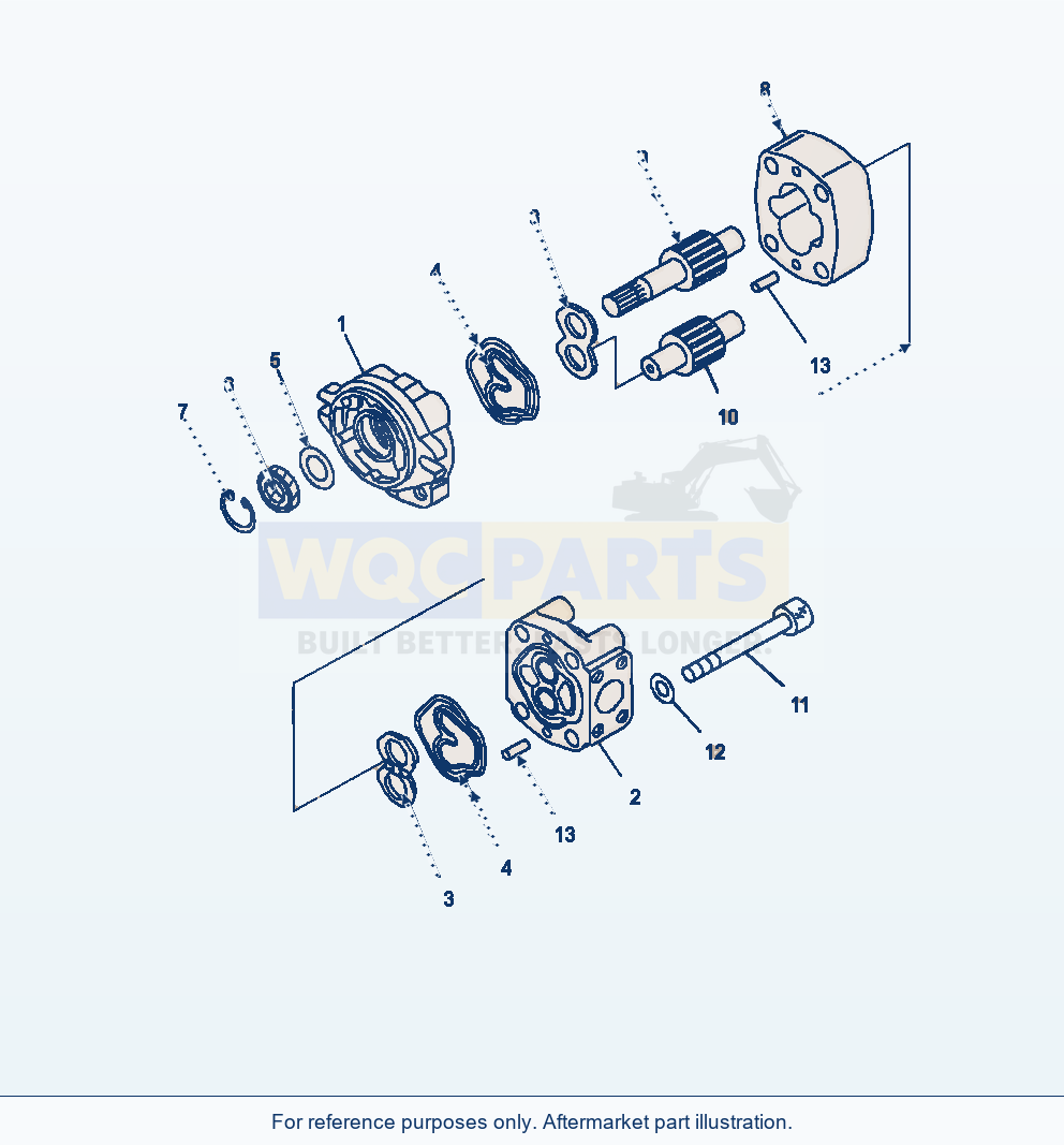 Komatsu WA470-7 Hydraulic Oil Pump Emergency Steering Pump parts diagram
