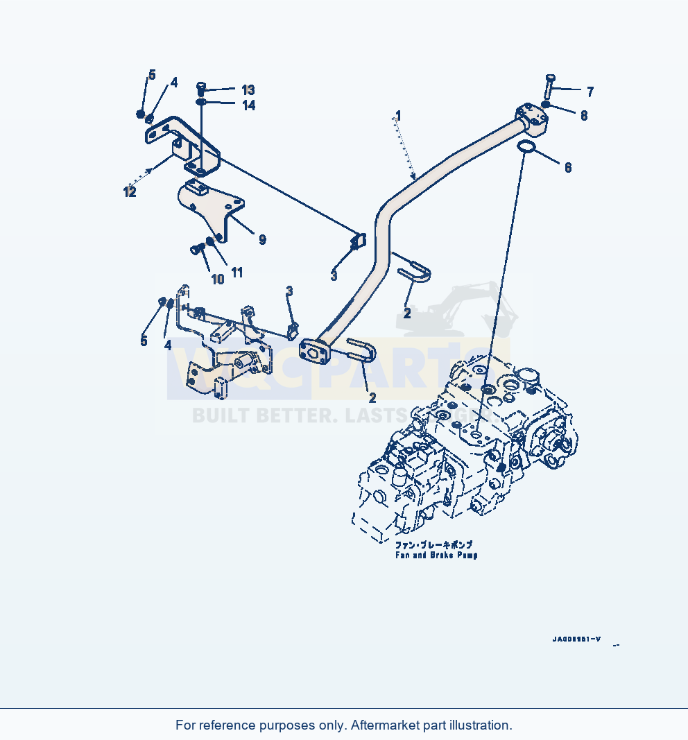 Komatsu WA470-7 Hydraulic Oil Pump Hydraulic Oil Pump Piping parts diagram