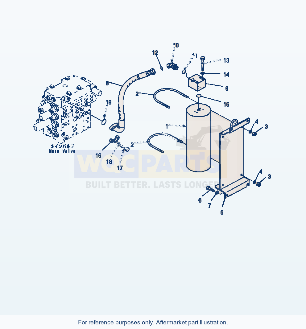 Komatsu WA470-7 Hydraulic Piping Accumulator parts diagram