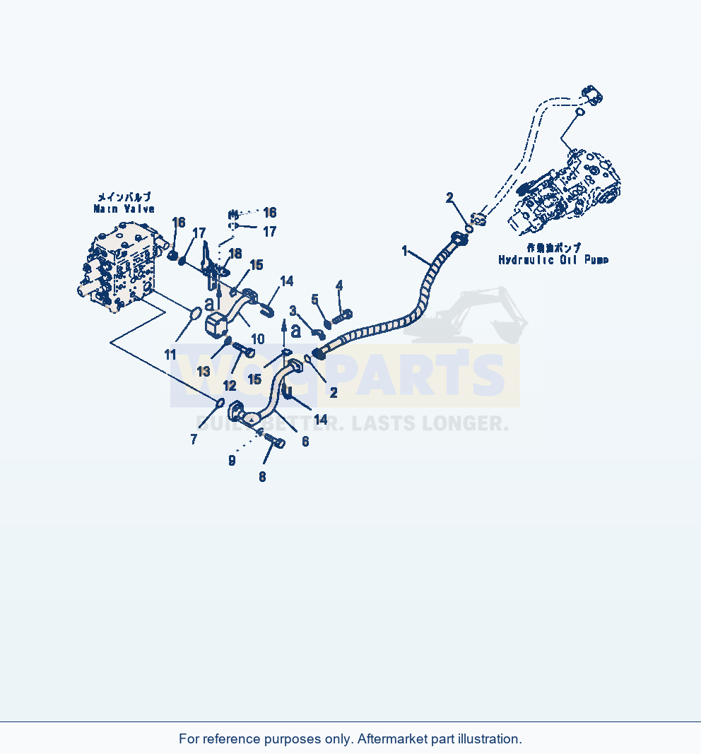 Komatsu WA470-7 Hydraulic Piping Delivery Piping parts diagram