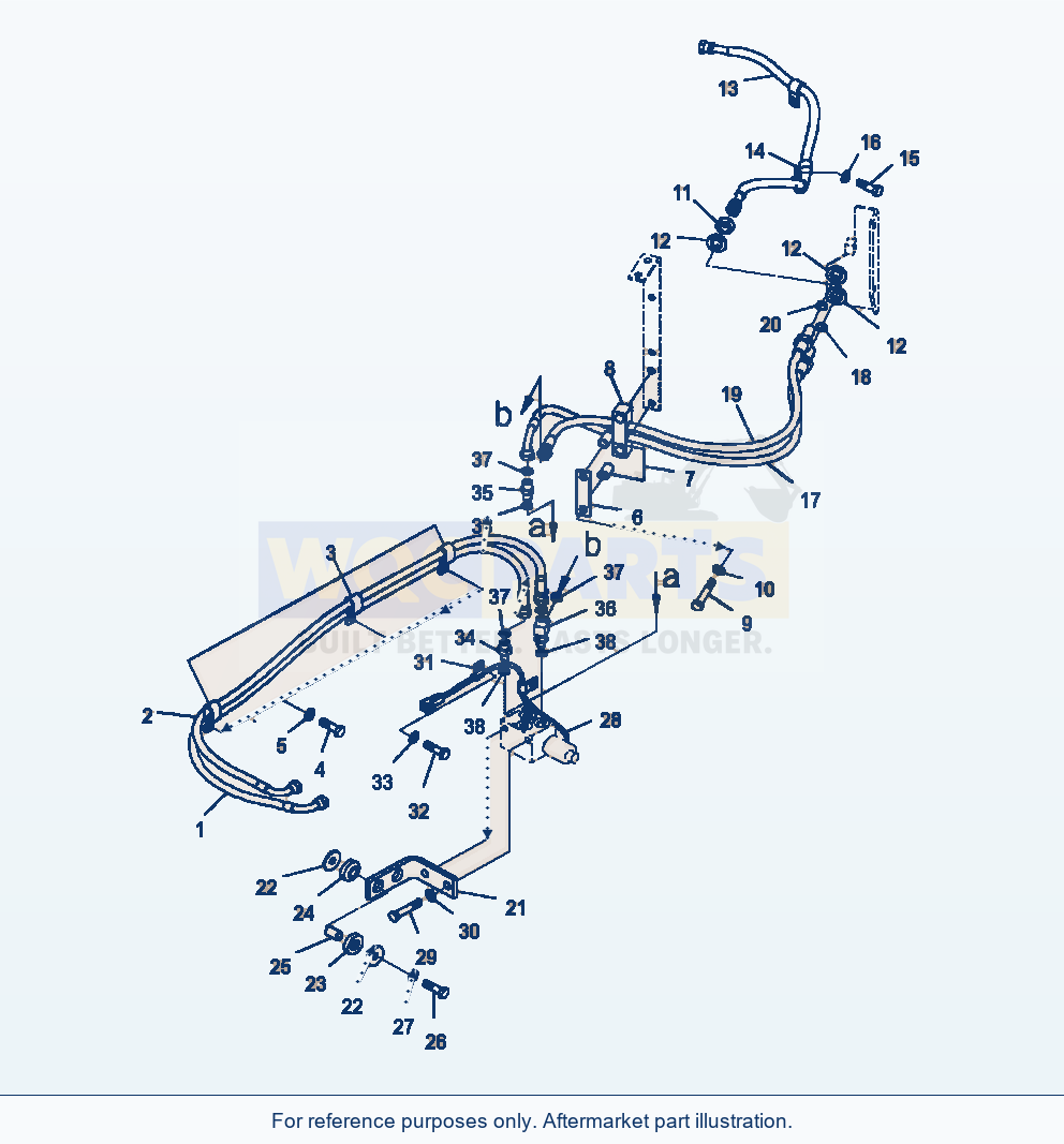 Komatsu WA470-7 Hydraulic Piping Drain Piping parts diagram