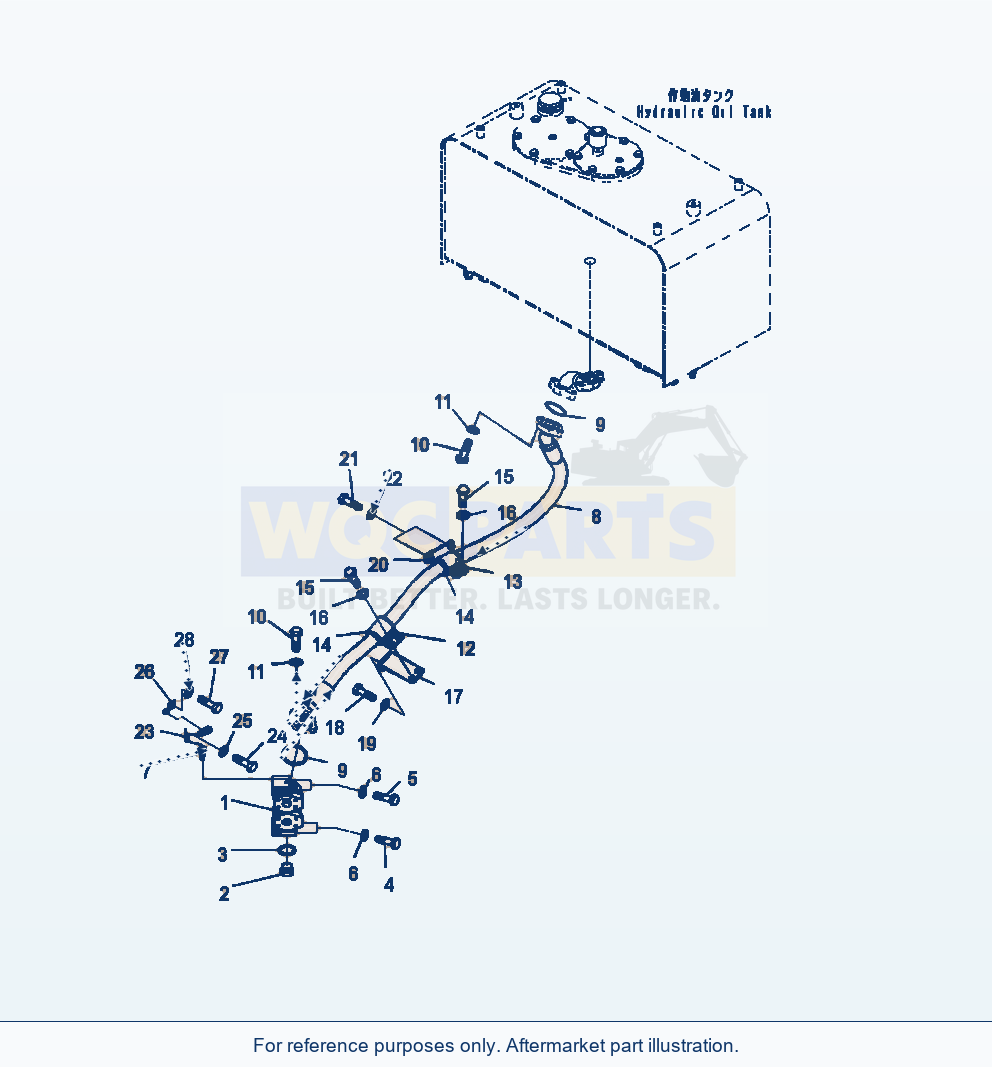 Komatsu WA470-7 Hydraulic Piping Return Piping parts diagram