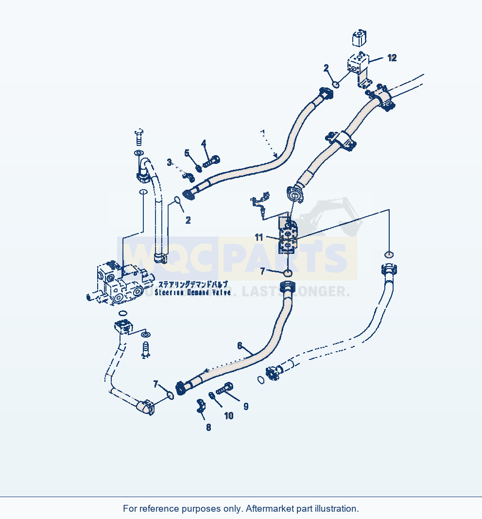 Komatsu WA470-7 Hydraulic Piping Steering Piping parts diagram