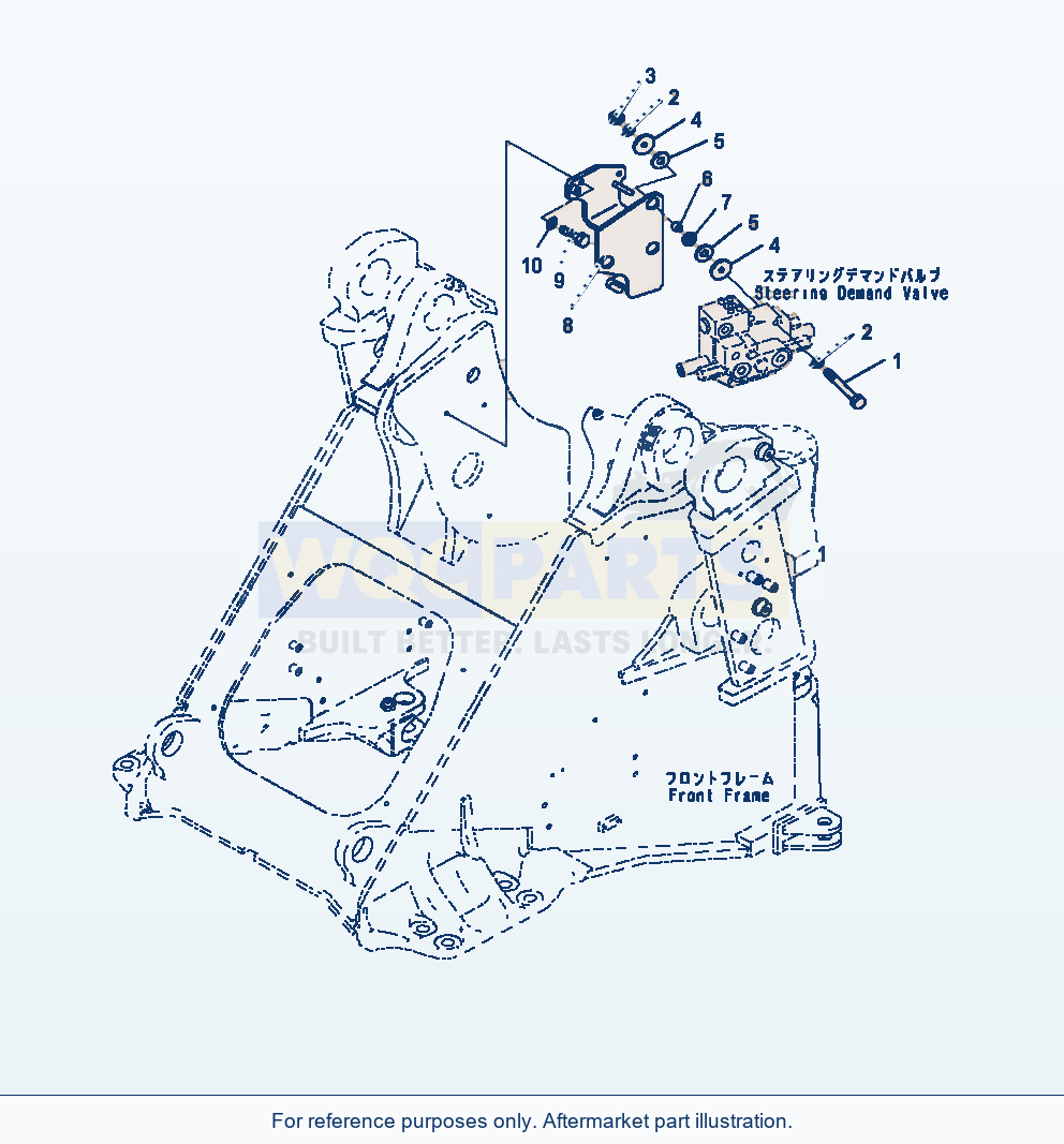 Komatsu WA470-7 Steering Demand Valve Bracket parts diagram