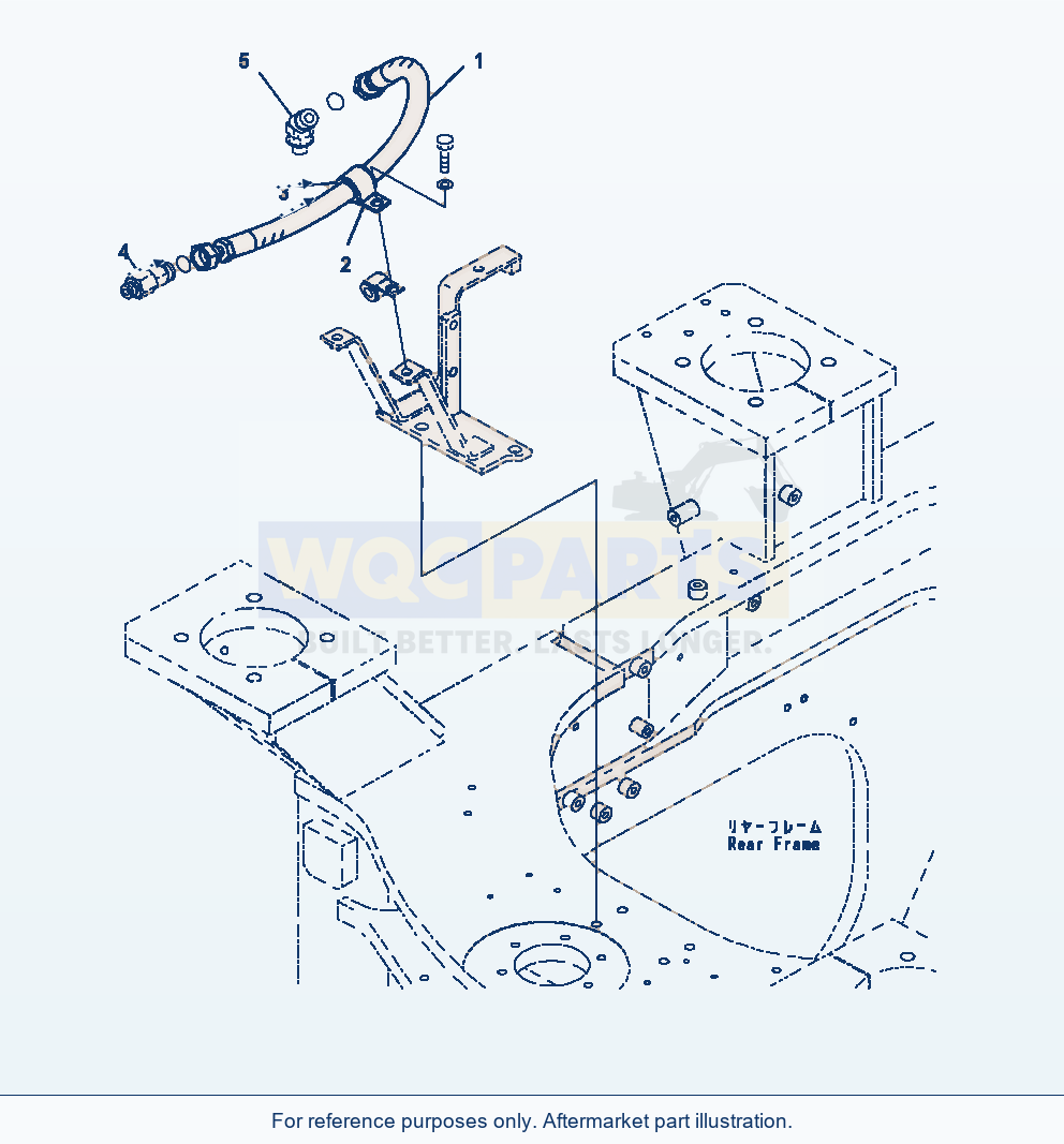 Komatsu WA470-7 Steering Hydraulic Piping Steering Drain Piping parts diagram