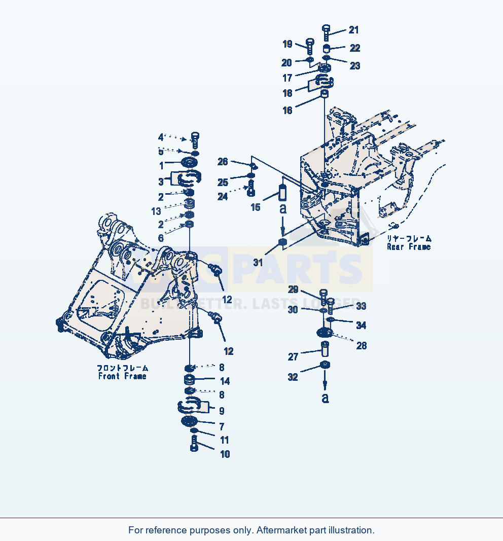 Komatsu WA470-7 Hinge Pin parts diagram