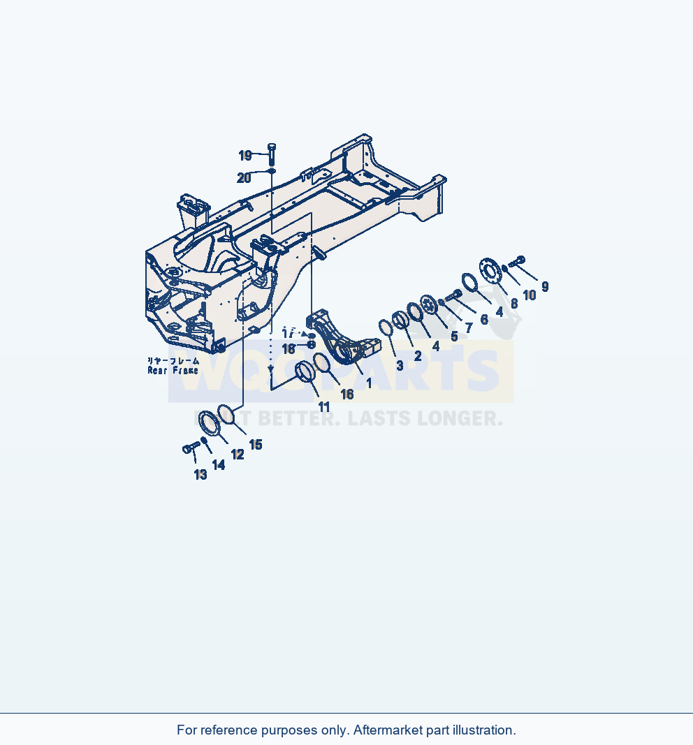 Komatsu WA470-7 Rear Axle Support parts diagram
