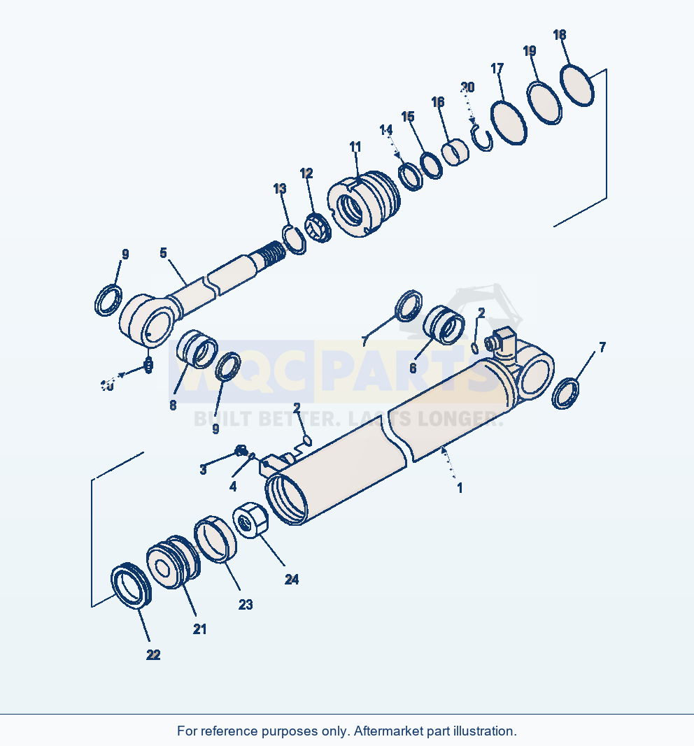 Komatsu WA470-7 Steering Cylinder L.H. parts diagram