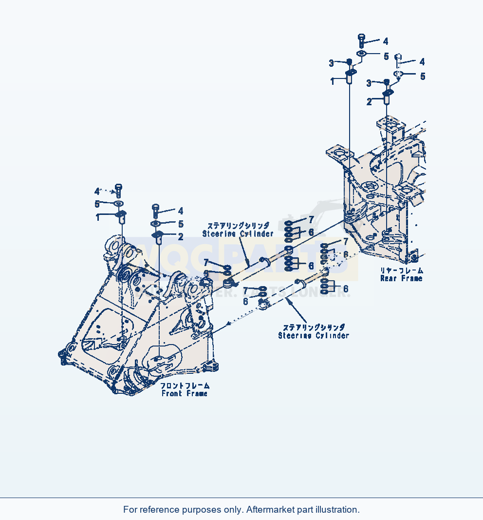 Komatsu WA470-7 Steering Cylinder Pin parts diagram