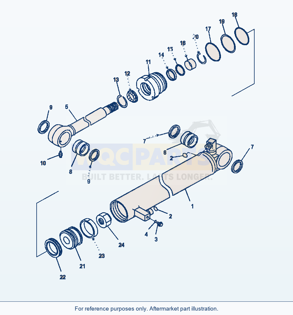 Komatsu WA470-7 Steering Cylinder R.H. parts diagram