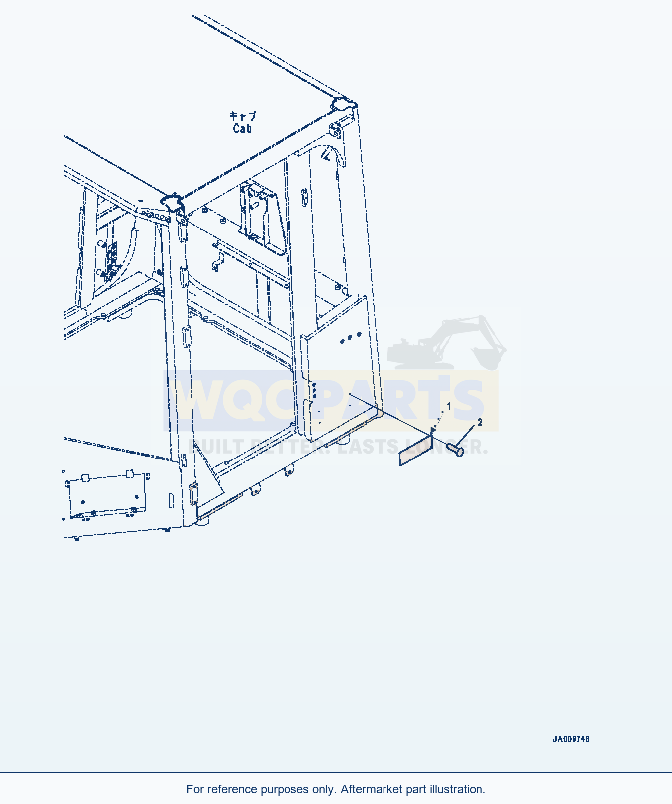 Komatsu WA470-7 Rops Plate, English — Rops Plate (#10001-) parts diagram