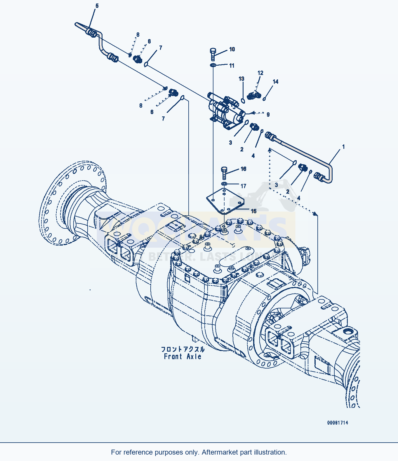Komatsu WA470-7 Brake Piping, Front Slack Adjuster (#10001-) parts diagram
