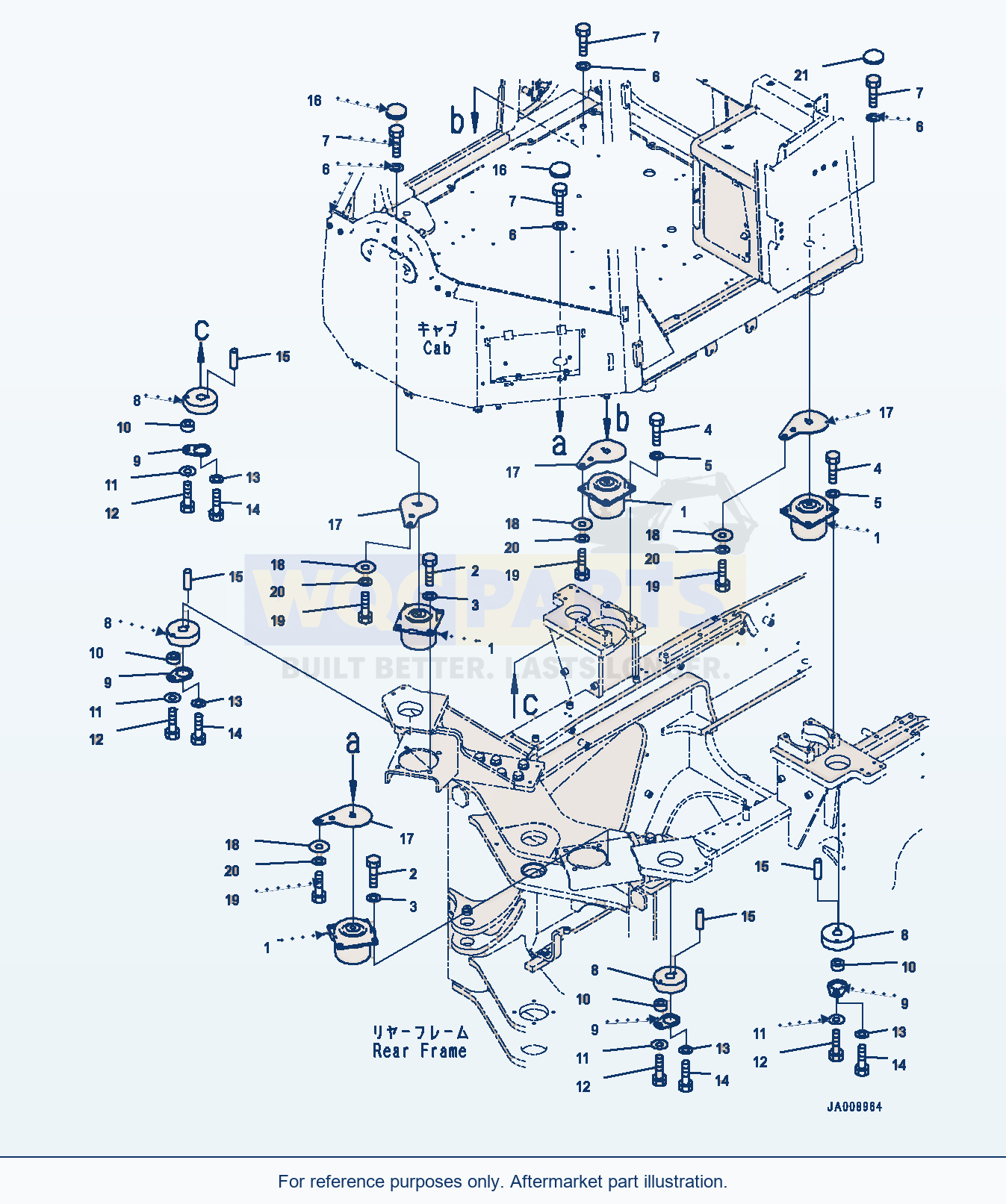 Komatsu WA470-7 Floor Support (#10001-) parts diagram