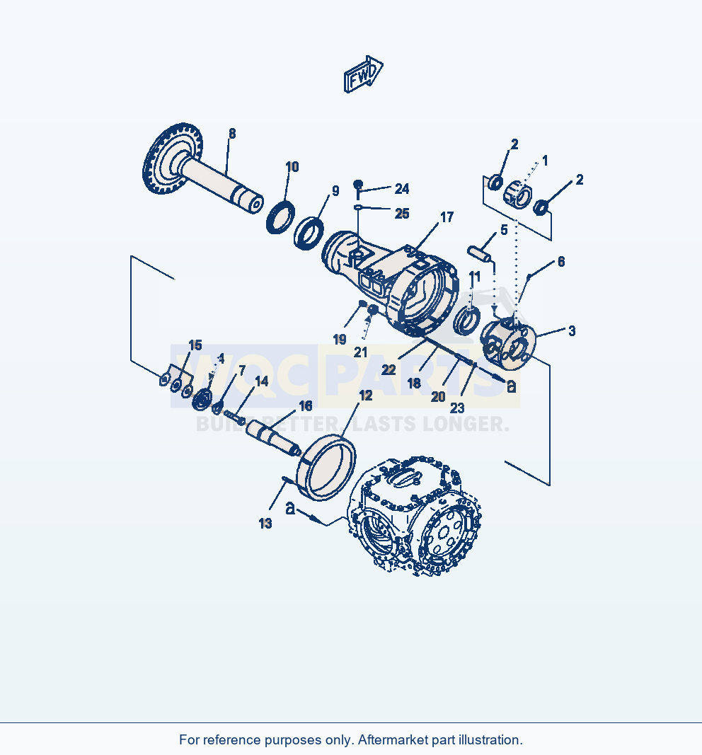 Komatsu WA470-7 Front Axle Final Drive L.H. parts diagram