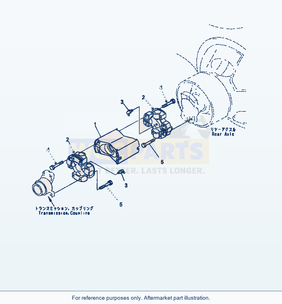 Komatsu WA470-7 Propeller Shaft Rear parts diagram
