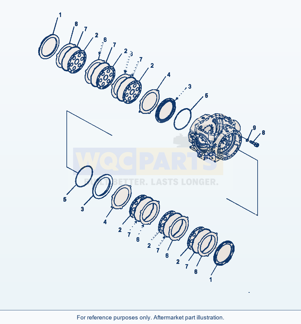 Komatsu WA470-7 Rear Axle Brake parts diagram