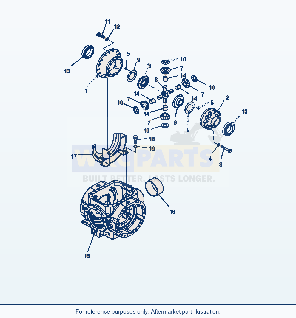 Komatsu WA470-7 Rear Axle Differential, Case And Housing parts diagram