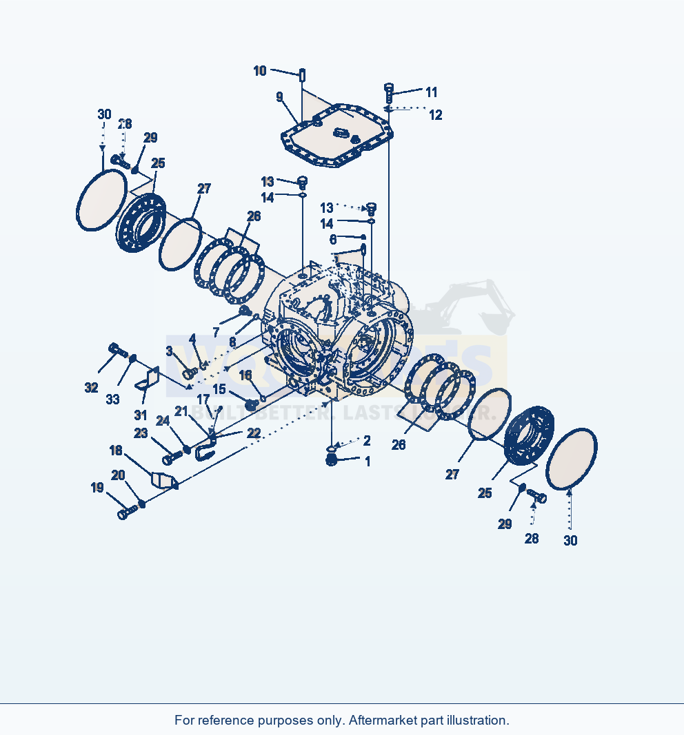 Komatsu WA470-7 Rear Axle Differential, Cover And Carrier parts diagram