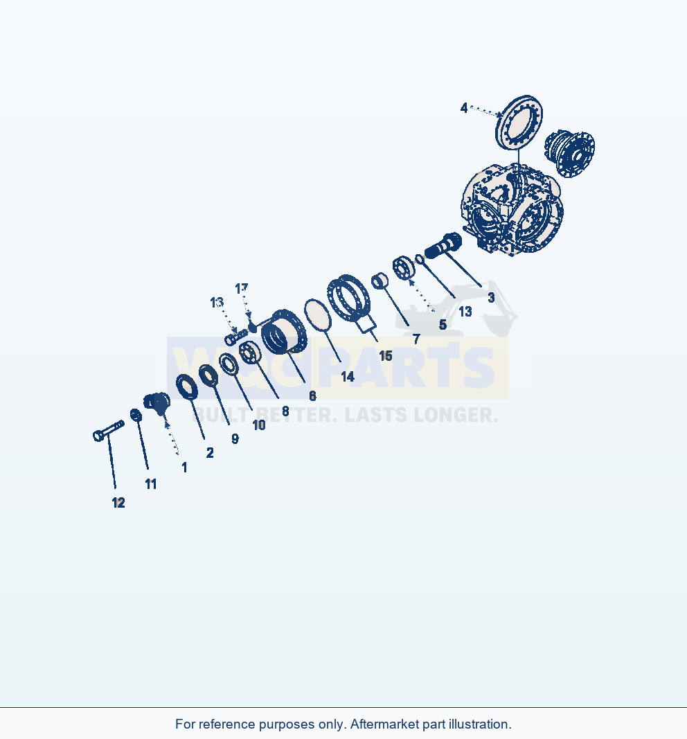 Komatsu WA470-7 Rear Axle Differential, Pinion And Cage parts diagram