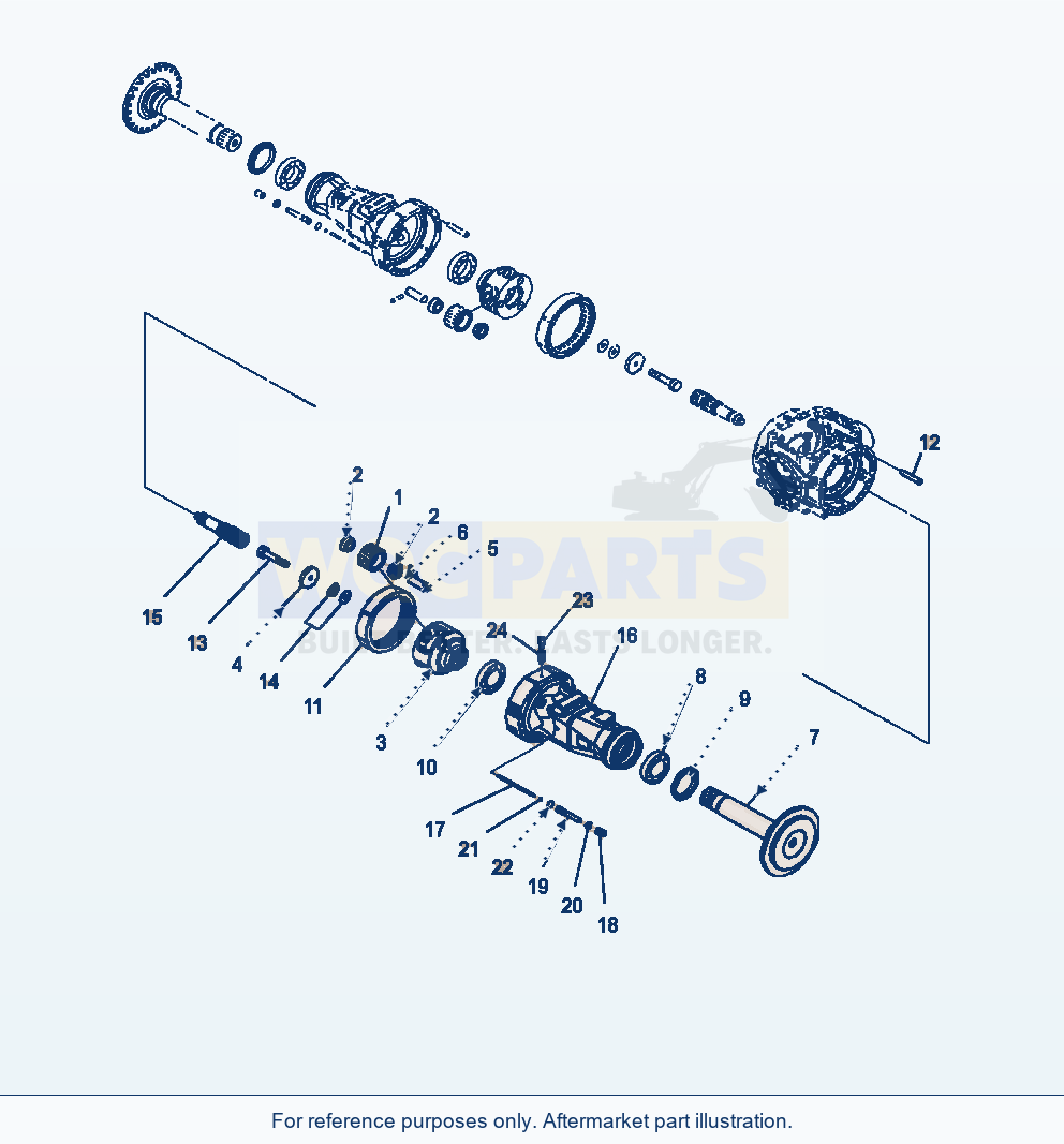 Komatsu WA470-7 Rear Axle Final Drive L.H. parts diagram