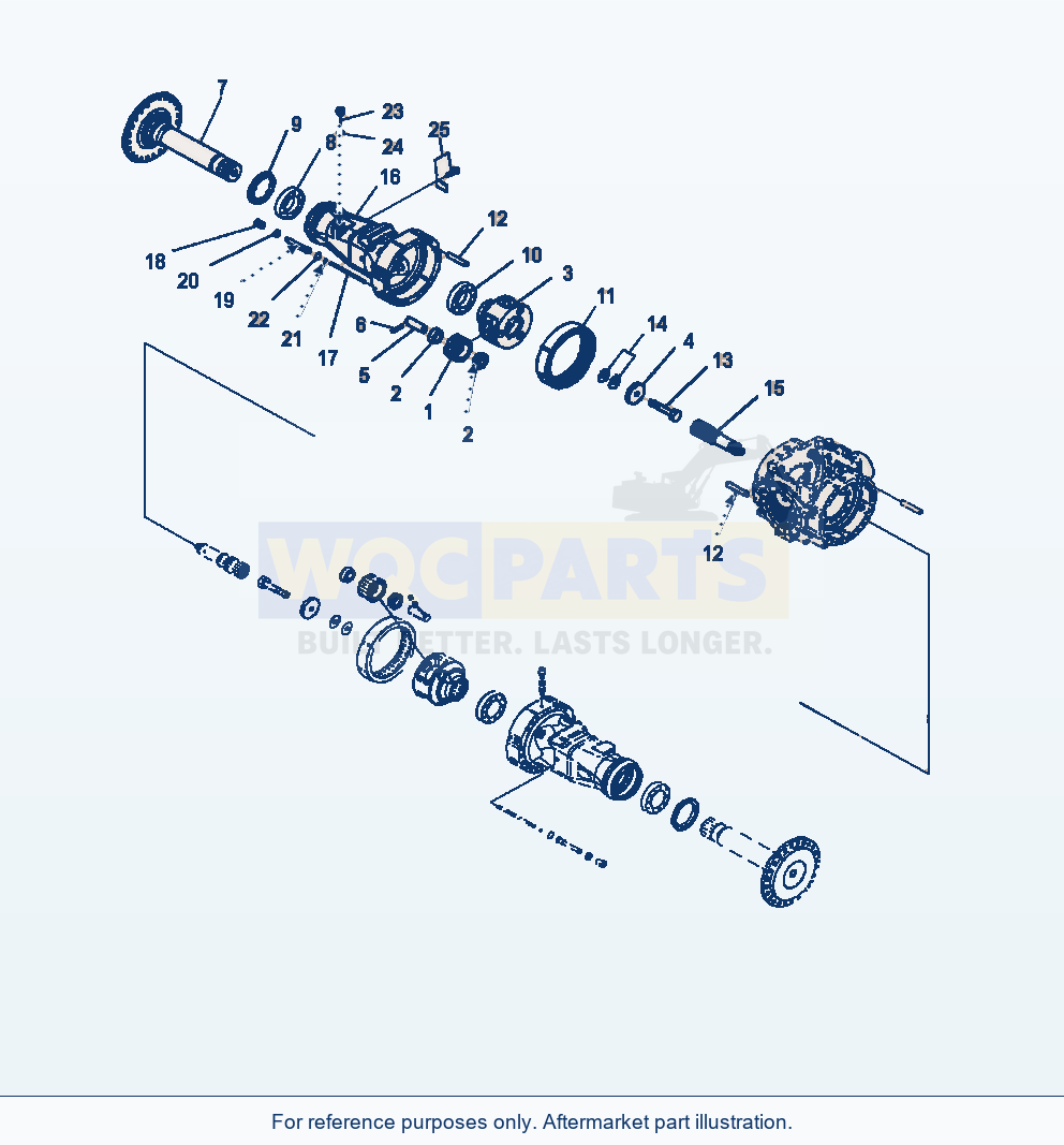 Komatsu WA470-7 Rear Axle Final Drive R.H. parts diagram