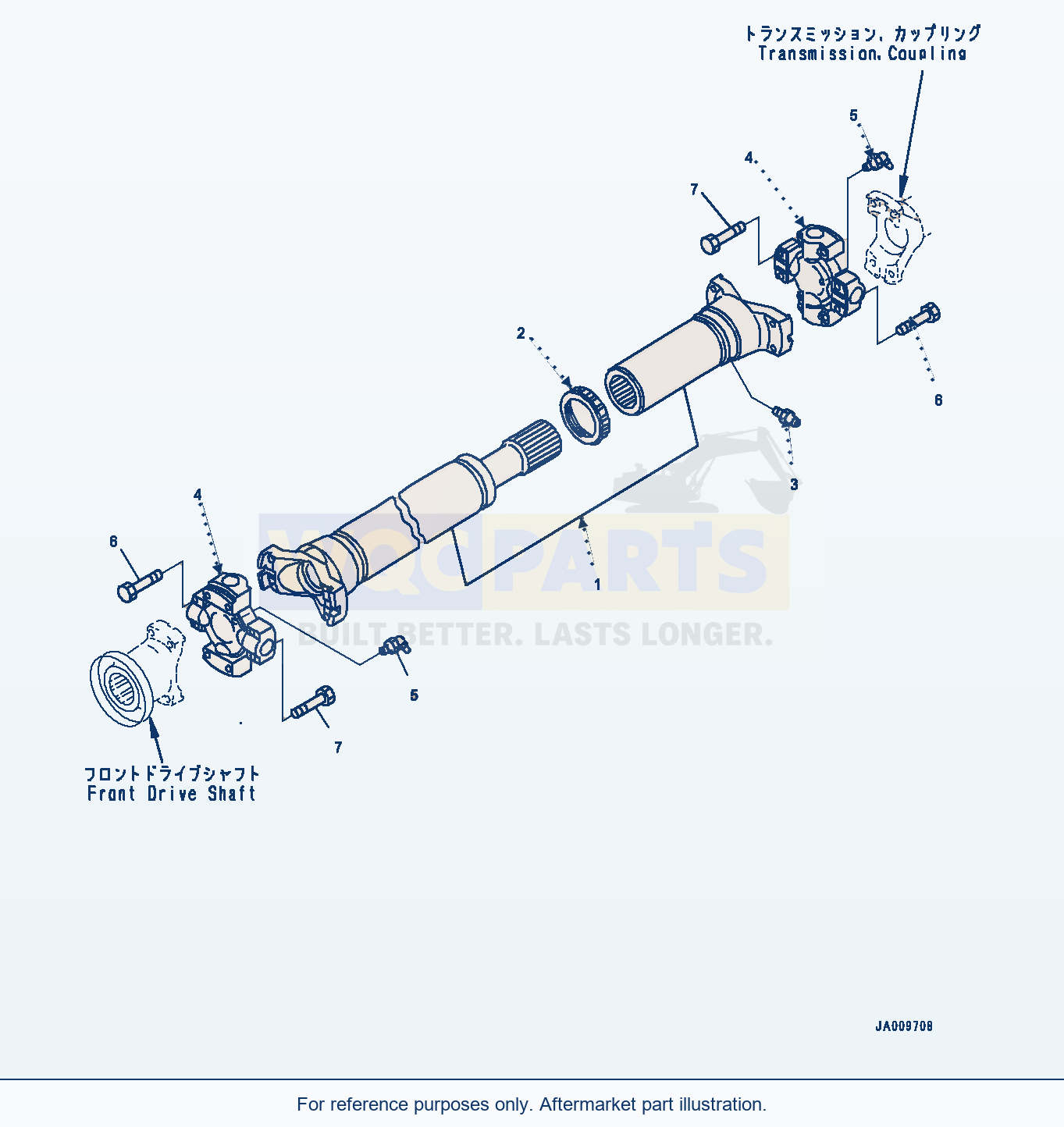 Komatsu WA470-7 Propeller Shaft, Shaft And Bolt (#10004-) parts diagram