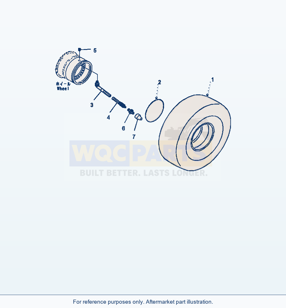 Komatsu WA470-7 Tire 26.5-R25-L3 One Star, Tubeless Tires, Xha parts diagram