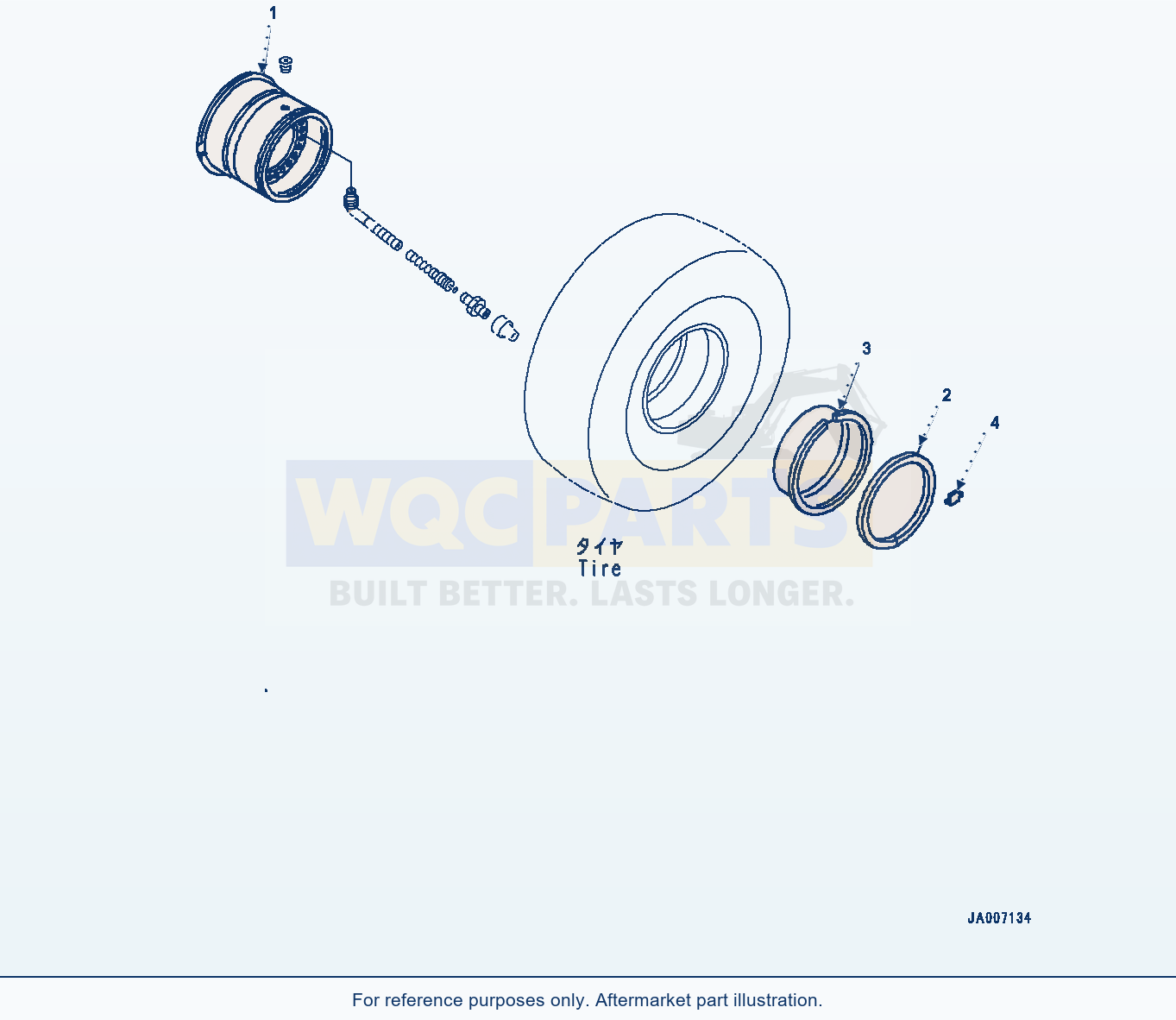 Komatsu WA470-7 Rim, 26.5-25 Tubeless Tires — Rim (#10001-) parts diagram