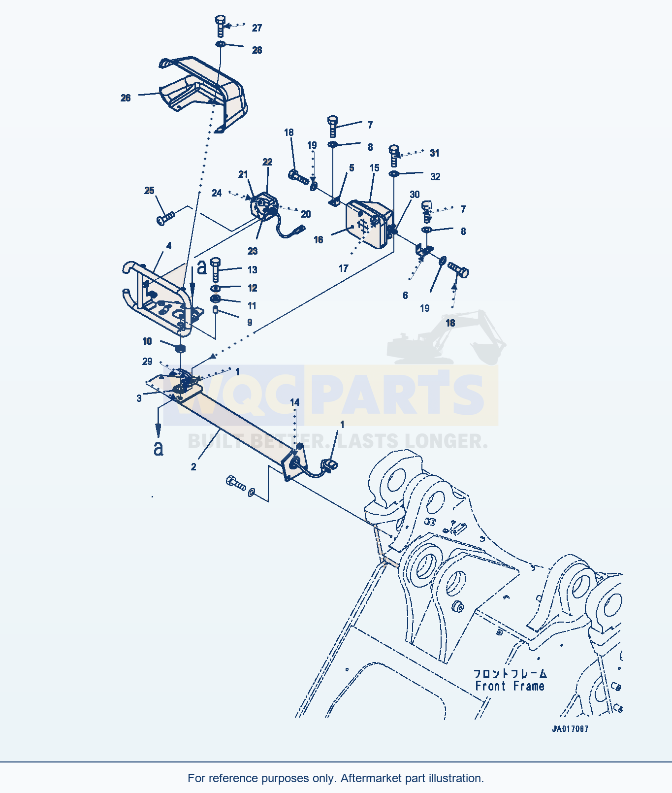 Komatsu WA470-8 Front Lamp, R.H. (#100001-) parts diagram