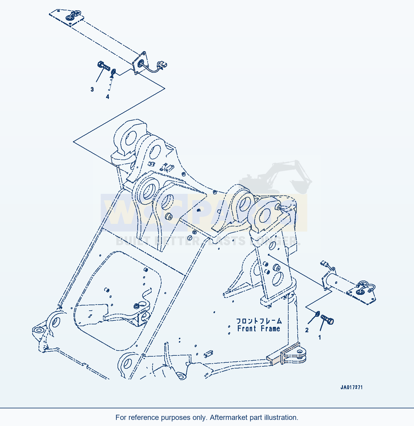 Komatsu WA470-8 Front Lamp, Support Mounting (#100001-) parts diagram