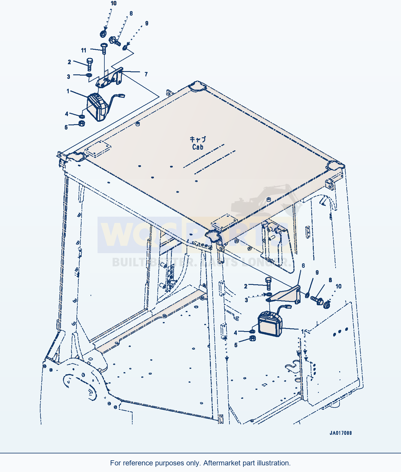 Komatsu WA470-8 Front Working Lamp (#100001-) parts diagram