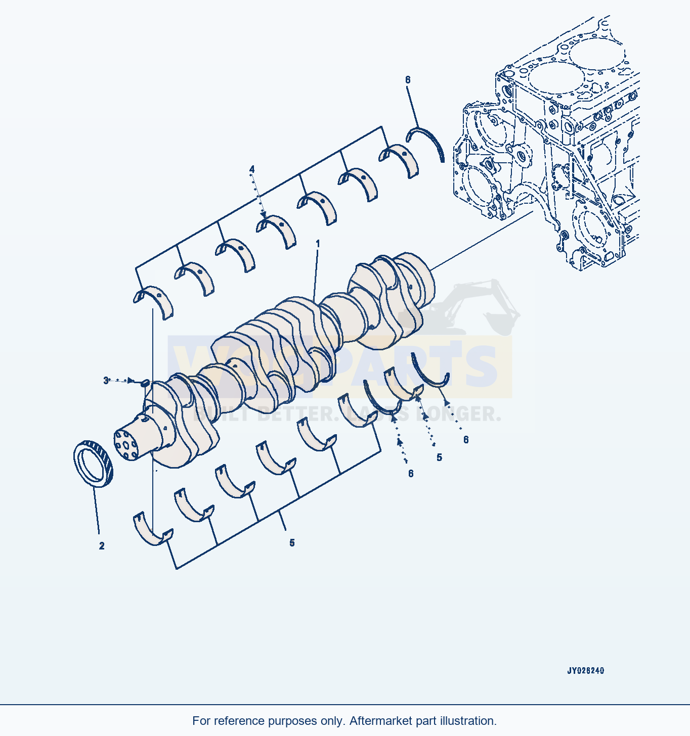 Komatsu WA470-8 Crankshaft (#860103-) parts diagram