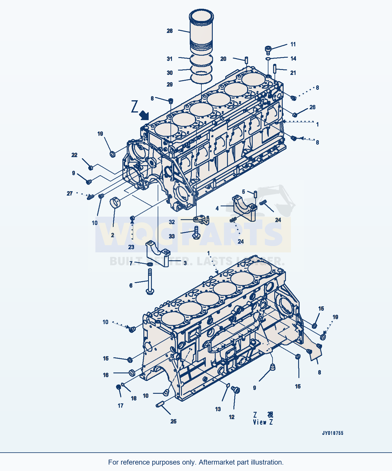 Komatsu WA470-8 Cylinder Block (#860103-) parts diagram