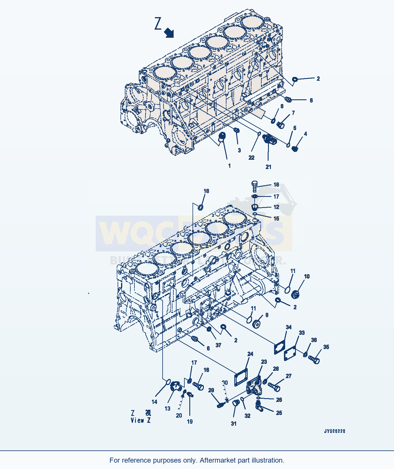 Komatsu WA470-8 Cylinder Block Accessory (#860103-) parts diagram