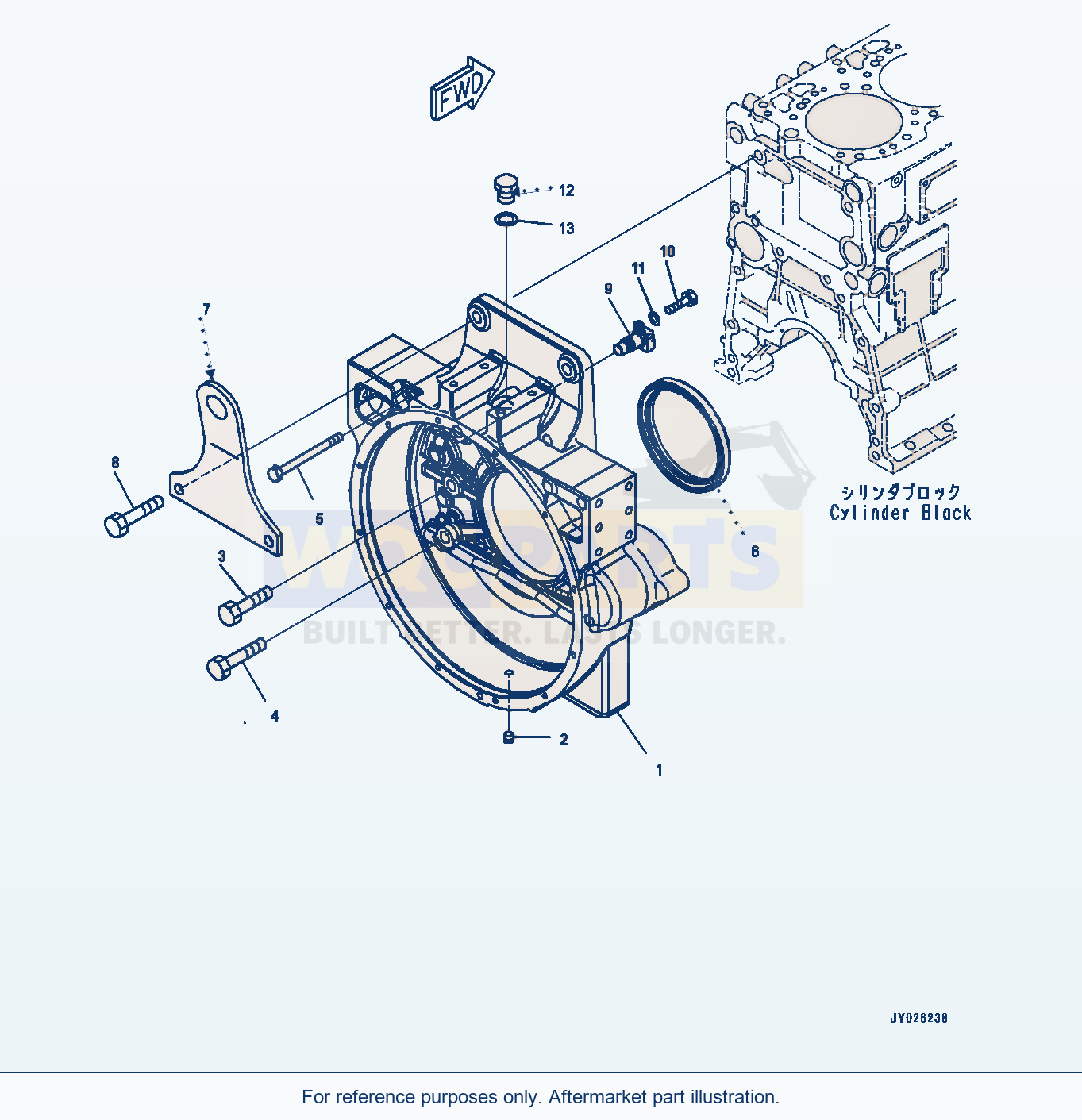 Komatsu WA470-8 Flywheel Housing (#860103-) parts diagram