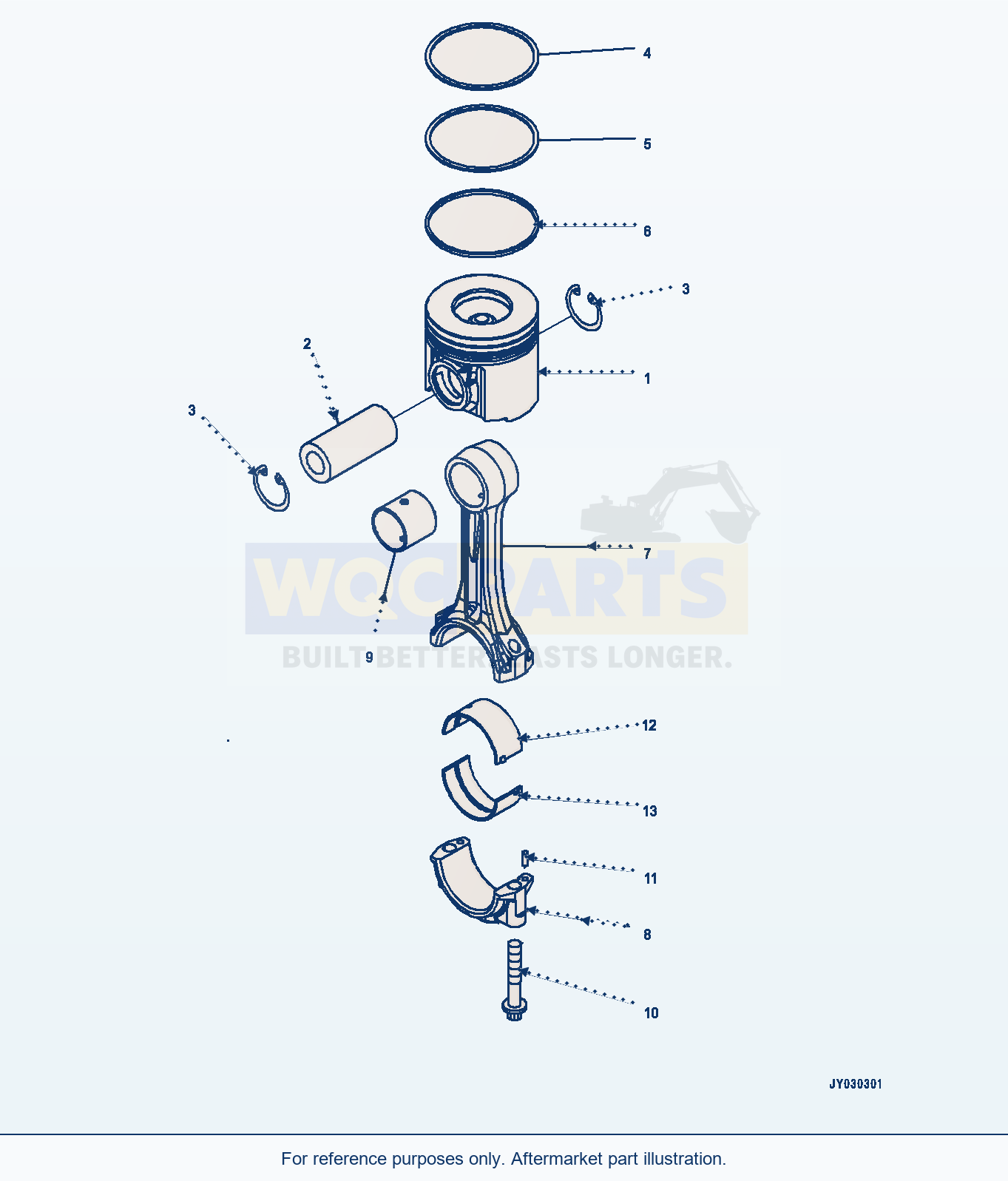 Komatsu WA470-8 Piston And Connecting Rod (#860103-) parts diagram
