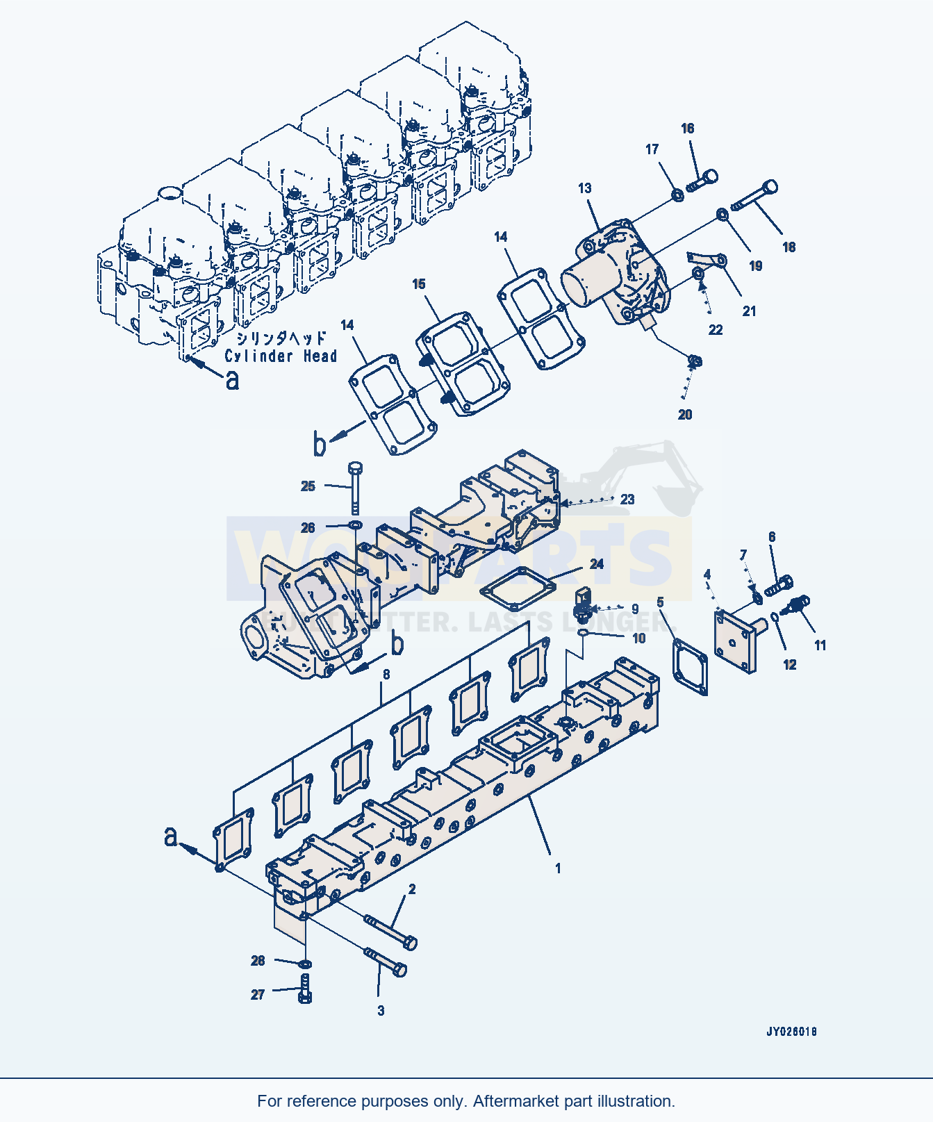 Komatsu WA470-8 Air Intake Manifold (#860103-) parts diagram